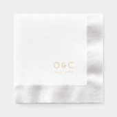 Minimalist couples monogram retro wedding servietten mit folie (Vorderseite)