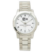 Minimalist Couples’ Personalized Names Initials Armbanduhr (Vorderseite)