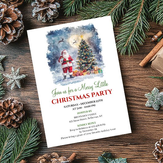 Minimalist Cozy Christmas Scene Digital Invitation Einladung