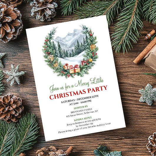 Minimalist Cozy Holiday Scene Editable Invitation Einladung