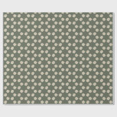 Minimalist Cream Flowers Dark Green Wrapping Paper Geschenkpapier (Flach)