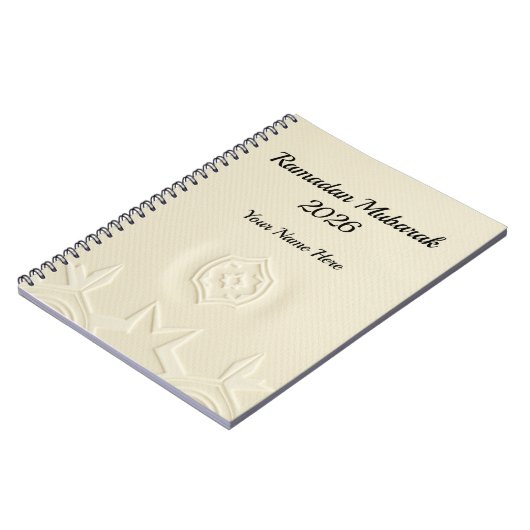 Minimalist Cream Linen Texture Ramadan Notizblock (Linke Seite)