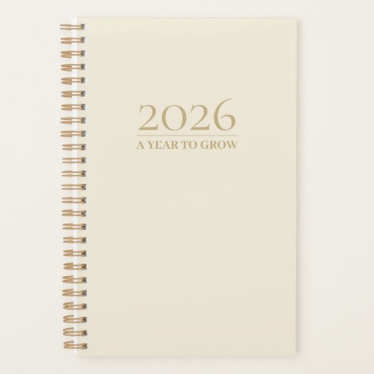 Minimalist Cream Planner 2026 | Personalized Planer (Vorderseite)