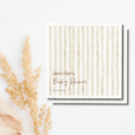 Minimalist Cream Vertical Stripe Rustic Baby Serviette