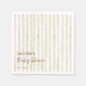 Minimalist Cream Vertical Stripe Rustic Baby Serviette (Vorderseite)
