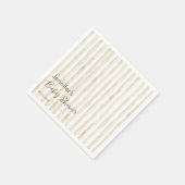 Minimalist Cream Vertical Stripe Rustic Baby Serviette (Ecke)