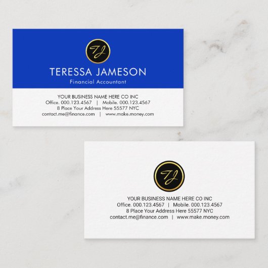 Minimalist Creative Create Your Monogram Visitenkarte (Vorne/Hinten)