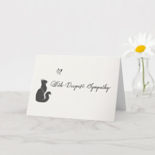 Minimalist Creme Verlust der Katze mit tiefstem Mi Karte