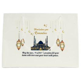 Minimalist Crescent Moon Ramadan Blessings Große Geschenktüte