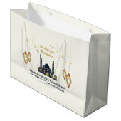 Minimalist Crescent Moon Ramadan Blessings Große Geschenktüte (Vorderseite Schrägansicht)