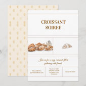 Minimalist Croissant Invitation Einladung (Vorne/Hinten)