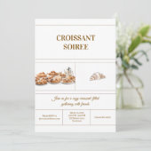 Minimalist Croissant Invitation Einladung (Stehend Vorderseite)