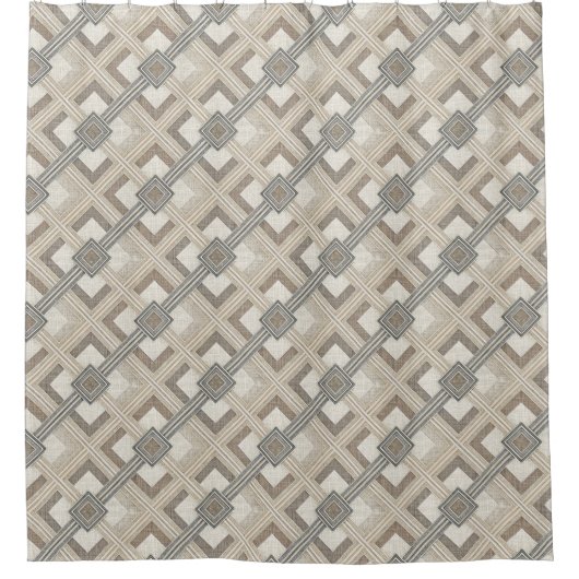 Minimalist Curtain Soft Pastel Geometric Pattern Duschvorhang (Vorderseite)