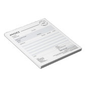Minimalist Custom Business Invoice Sales Receipt Notizblock (angewinkelt)