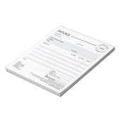 Minimalist Custom Business Invoice Sales Receipt Notizblock (Rotiert)