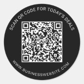 Minimalist Custom Business QR Code  Runder Aufkleber (Vorderseite)