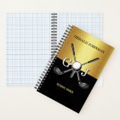 Minimalist Custom Elegant Golf Monogram Notebook Notizblock (Innen)
