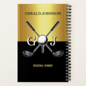 Minimalist Custom Elegant Golf Monogram Notebook Notizblock (Rückseite)