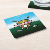 Minimalist Custom Elegant Golf Monogram Rechteckiger Pappuntersetzer (angewinkelt)