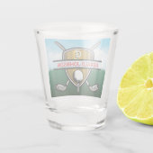 Minimalist Custom Elegant Golf Monogram Schnapsglas (Rückseite)