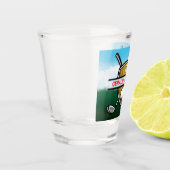 Minimalist Custom Elegant Golf Monogram Schnapsglas (Links)
