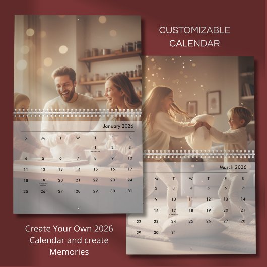 Minimalist Custom Family Photo 2026 Kalender