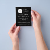 Minimalist Custom Logo Modern Black Grand Opening  Flyer (Gruppe)