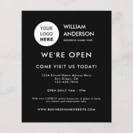 Minimalist Custom Logo Modern Black Grand Opening  Flyer