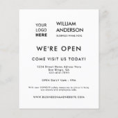Minimalist Custom Logo Modern White Grand Opening Flyer (Hinten)