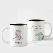 Minimalist Custom Name Hijab Line Art Two-Tone Mug Zweifarbige Tasse