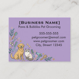 Minimalist Custom Pet Groomer Business Card  Visitenkarte