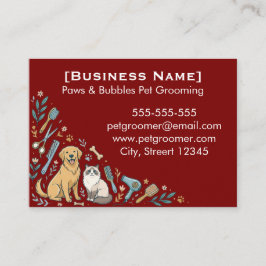 Minimalist Custom Pet Groomer Business Card  Visitenkarte