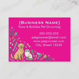 Minimalist Custom Pet Groomer Business Card  Visitenkarte