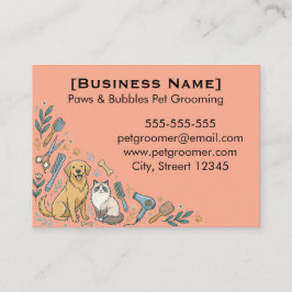 Minimalist Custom Pet Groomer Business Card  Visitenkarte