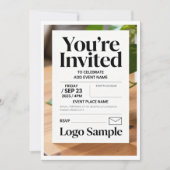 Minimalist Customizable Invitation – Clean Typogra Einladung (Vorderseite)