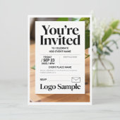 Minimalist Customizable Invitation – Clean Typogra Einladung (Stehend Vorderseite)