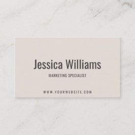 Minimalist Customizable Professional Beige Visitenkarte