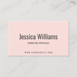 Minimalist Customizable Professional Blush Pink Visitenkarte