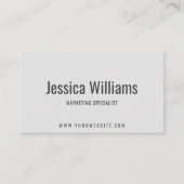Minimalist Customizable Professional Gray Visitenkarte (Vorderseite)