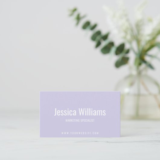 Minimalist Customizable Professional Lavender Visitenkarte (Stehend Vorderseite)