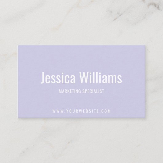 Minimalist Customizable Professional Lavender Visitenkarte (Vorderseite)