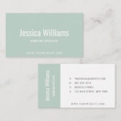 Minimalist Customizable Professional Pastel Green Visitenkarte (Vorne/Hinten)