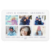 Minimalist Cute 6 Multi Photos Collage Keepsake Magnet (Horizontal)