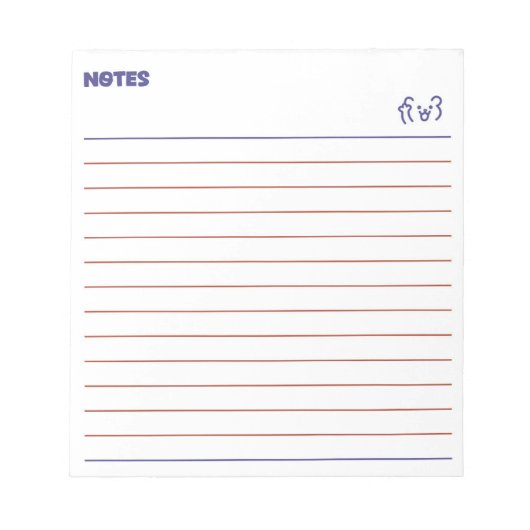 Minimalist cute bear note taking notizblock (Vorderseite)