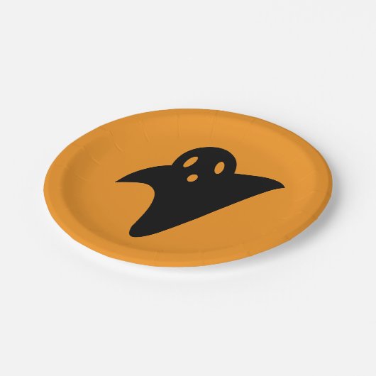 Minimalist cute ghost  pappteller (Schrägansicht)