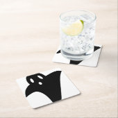 Minimalist cute ghost rechteckiger pappuntersetzer (Vor Ort)