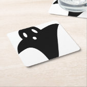 Minimalist cute ghost  rechteckiger pappuntersetzer (angewinkelt)