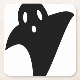 Minimalist cute ghost rechteckiger pappuntersetzer