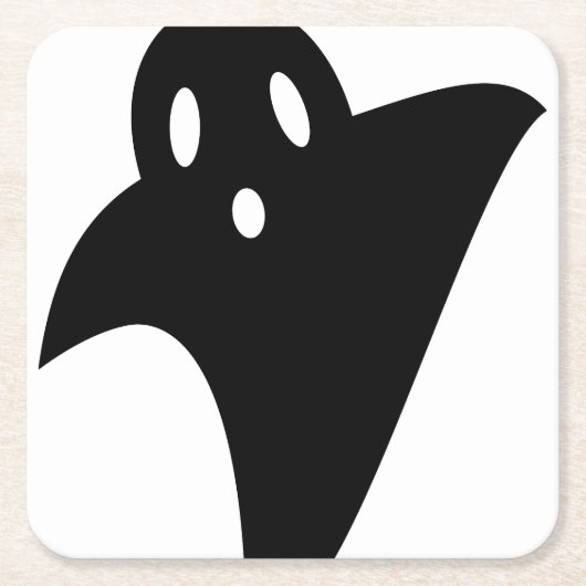 Minimalist cute ghost  rechteckiger pappuntersetzer (Vorderseite)