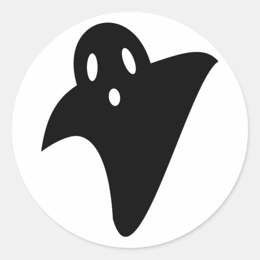 Minimalist cute ghost  runder aufkleber (Vorderseite)